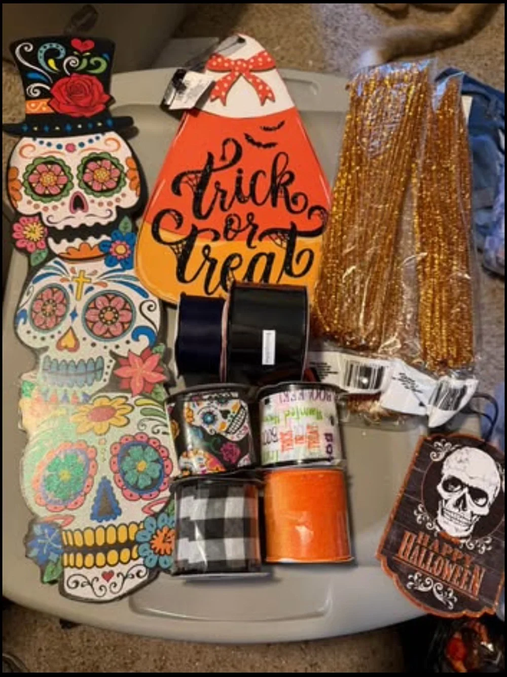Halloween Trick or Treat Candy Corn Wall Decor - Orange